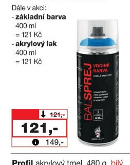 BALSPREJ vrchní akrylátová barva, 400 ml