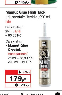 Mamut Glue High Tack uni. montážní lepidlo, 290 ml, bílé