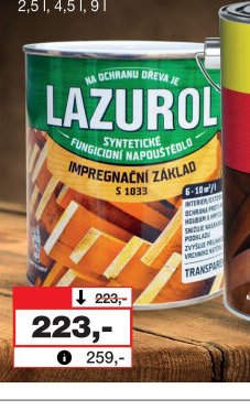 LAZUROL Impregnační základ S1033 synt. fungicidní napouštědlo