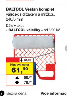 BALTOOL Vestan komplet váleček s držákem a mřížkou, 240/6 mm