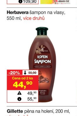 Herbavera šampon na vlasy, 550 ml