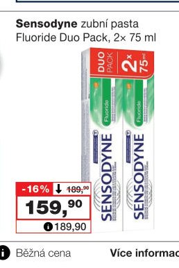 Sensodyne zubní pasta Fluoride Duo Pack, 2x 75 ml