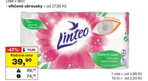 Linteo Care & Comfort 2vrstvý toaletní papír