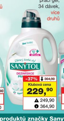 Sanytol prací gel, 34 dávek