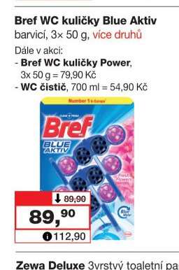 Bref WC kuličky Blue Aktiv, 3x 50 g