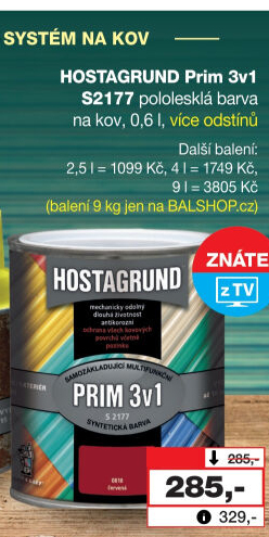 Barva na kov Prim 3 v 1 Hostagrund