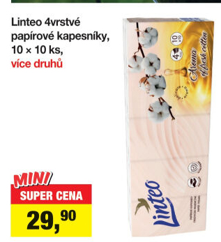 Papírové kapesníčky 4vrstvé Linteo