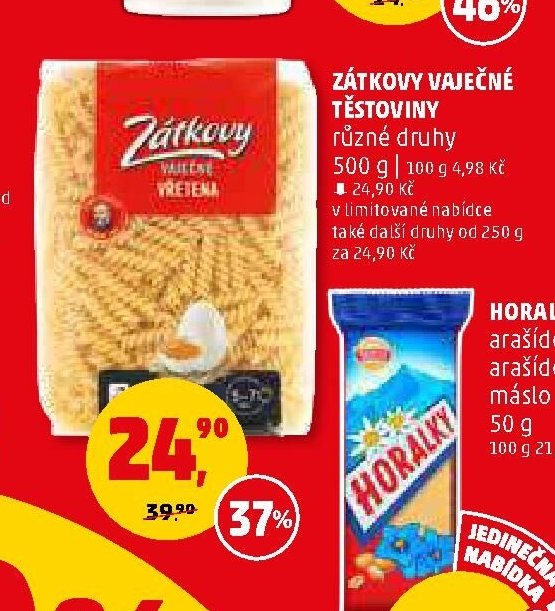 Zátkovy vaječné těstoviny různé druhy