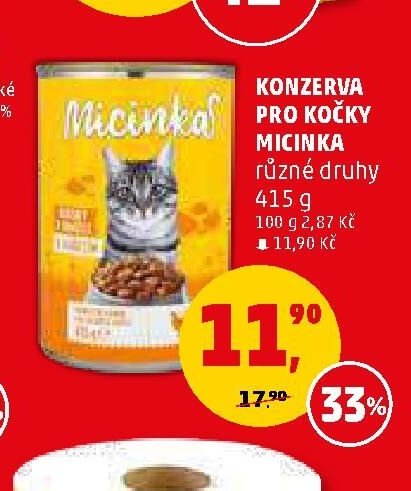 Konzerva pro kočky Micinka