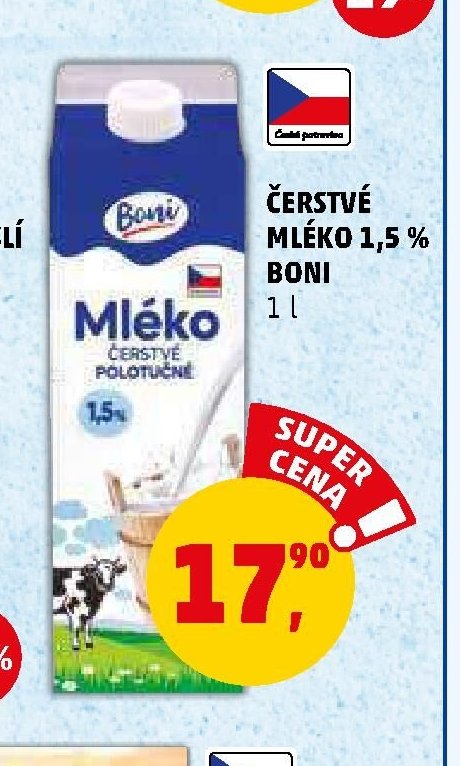 ČERSTVÉ MLÉKO 1,5% BONI
