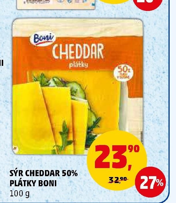 SÝR CHEDDAR 50% PLÁTKY BONI