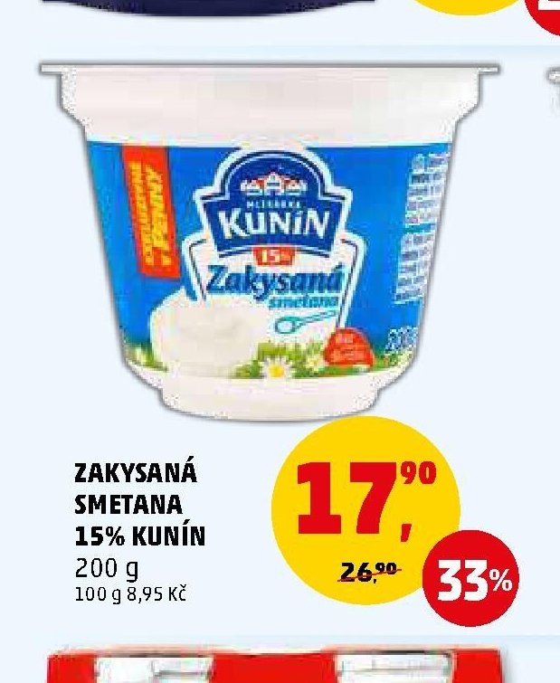 Zakysaná smetana 15% Kunín