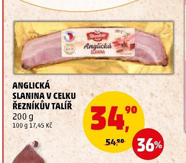 Anglická slanina v celku Řezníkův talíř
