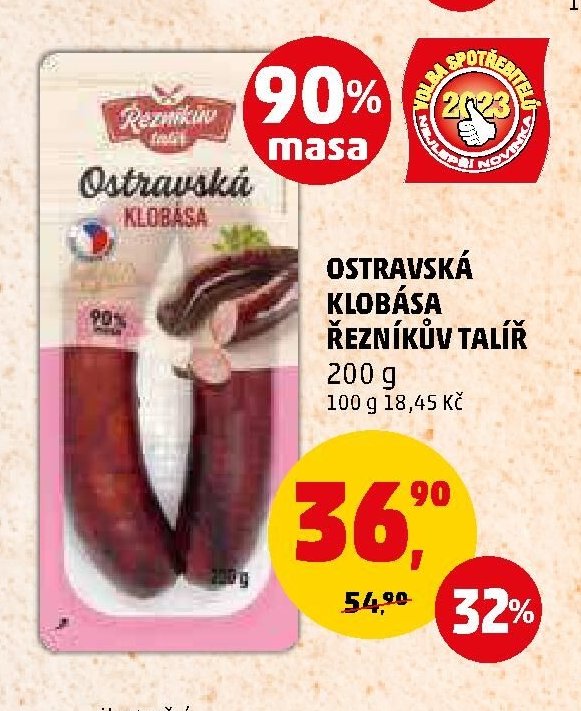 Ostravská klobása Řezníkův talíř
