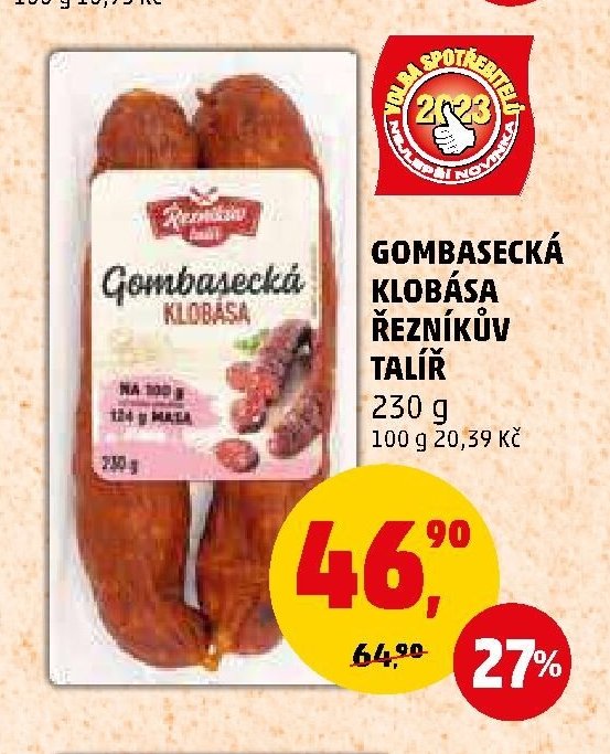 Gombasecká klobása Řezníkův talíř
