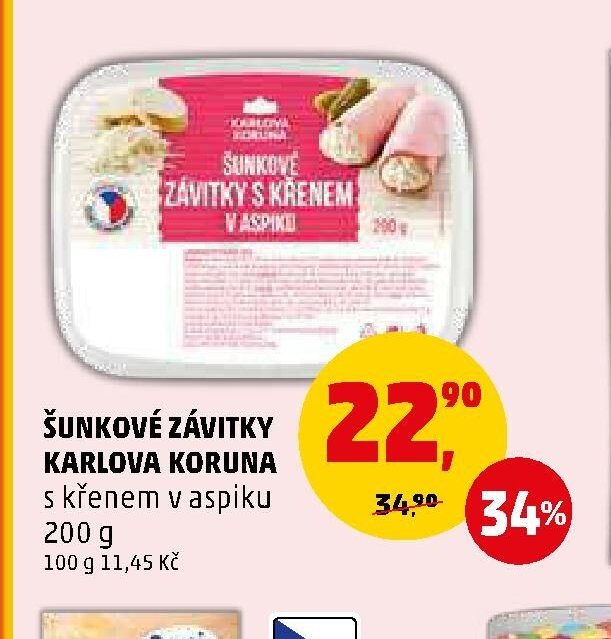 ŠUNKOVÉ ZÁVITKY KARLOVA KORUNA 200 g