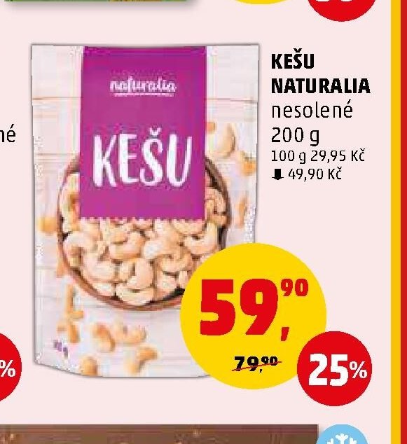 KEŠU NATURALIA nesolené