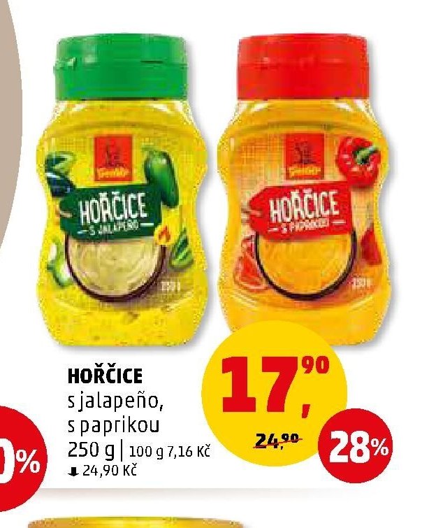 HOŘČICE s jalapeňo, s paprikou