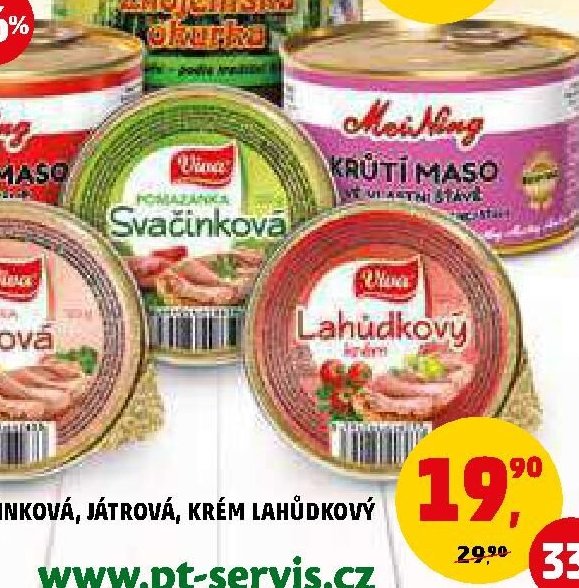 POMAZÁNKA SVAČINKOVÁ, JÁTROVÁ, KRÉM LAHŮDKOVÝ VIVA