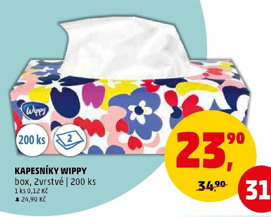 KAPESNÍKY WIPPY box, 2vrstvé | 200 ks