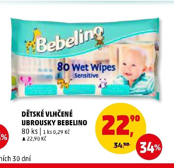 DĚTSKÉ VLHČENÉ UBROUSKY BEBELINO