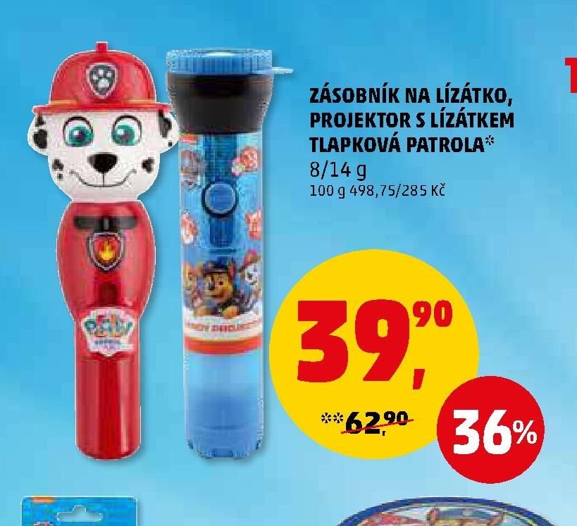 ZÁSOBNÍK NA LÍZÁTKO, PROJEKTOR S LÍZÁTKEM TLAPKOVÁ PATROLA