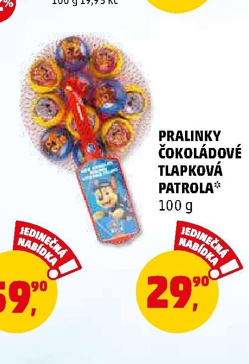 PRALINKY ČOKOLÁDOVÉ TLAPKOVÁ PATROLA