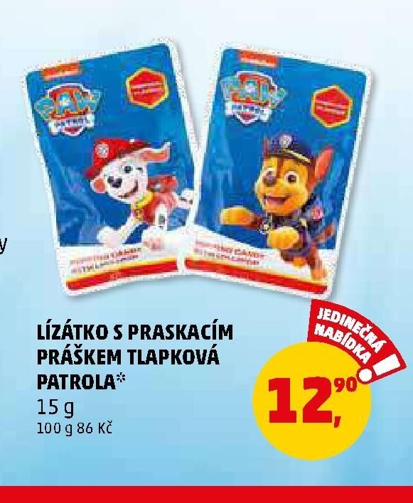 LÍZÁTKO S PRASKACÍM PRÁŠKEM TLAPKOVÁ PATROLA