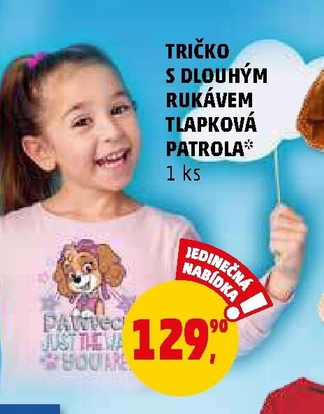 Tričko s dlouhým rukávem Tlapková patrola