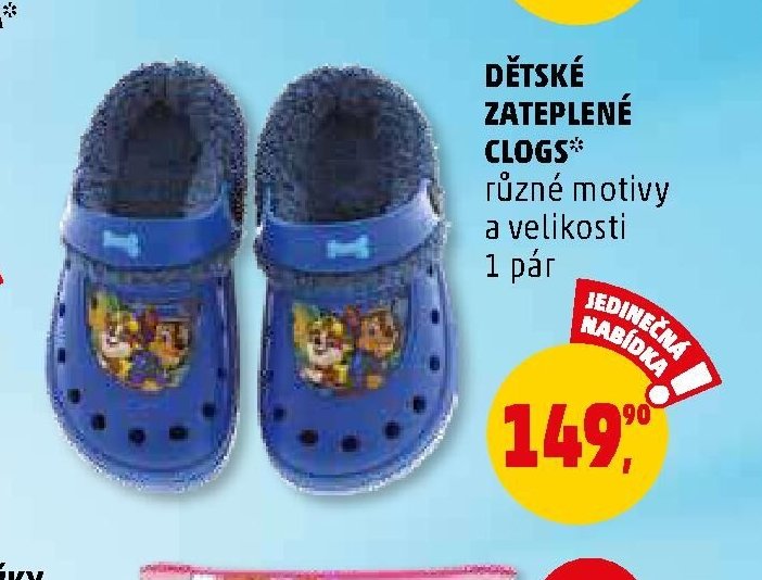 Dětské zateplené clogs