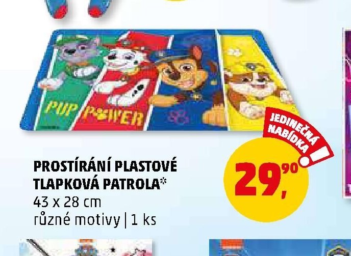 Prostírání plastové Tlapková patrola