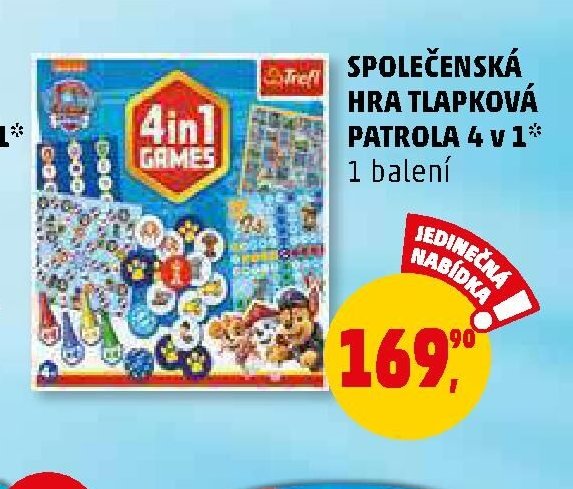 Společenská hra Tlapková patrola 4 v 1