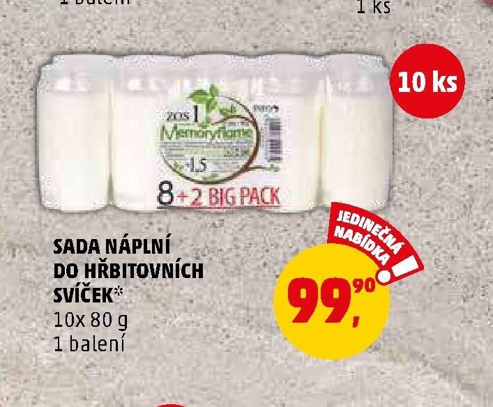 SADA NÁPLNÍ DO HŘBITOVNÍCH SVÍČEK