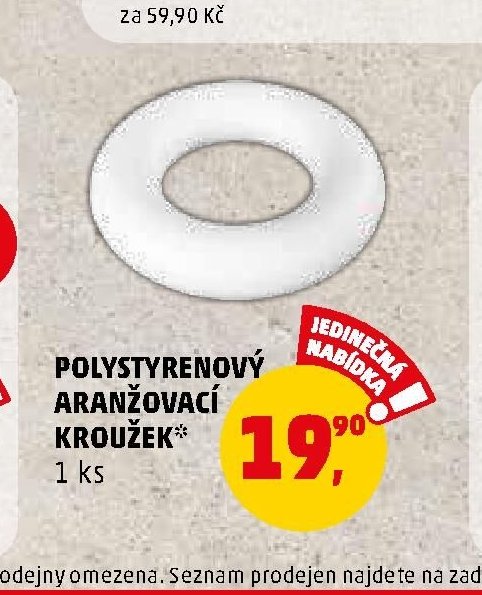 POLYSTYRENOVÝ ARANŽOVACÍ KROUŽEK