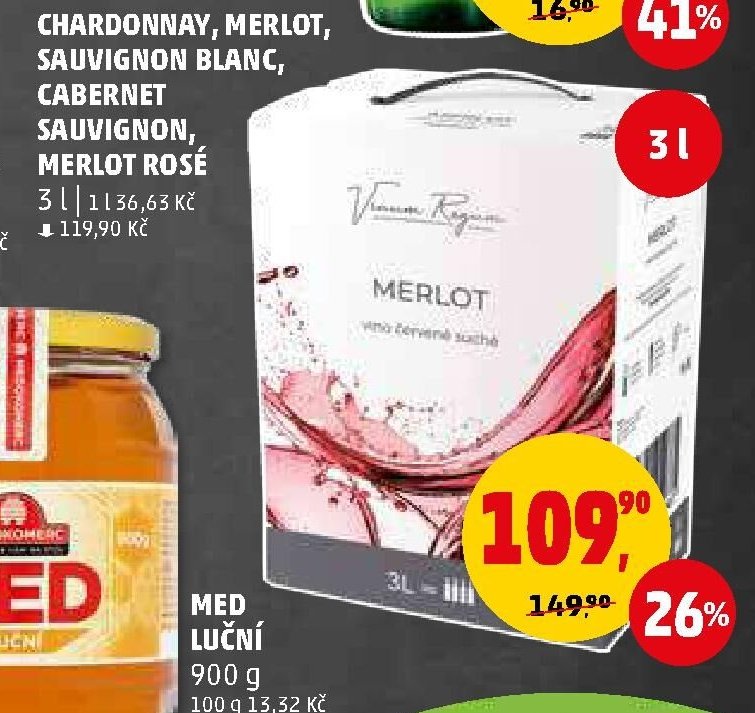 Chardonnay, Merlot, Sauvignon Blanc, Cabernet Sauvignon, Merlot rosé 3 l