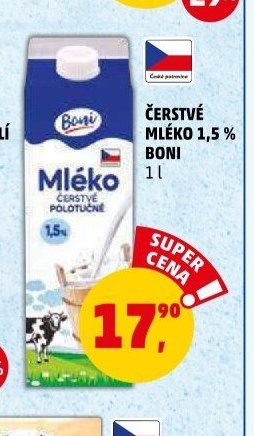 ČERSTVÉ MLÉKO 1,5% BONI