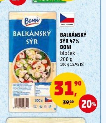 BALKÁNSKÝ SÝR 47% BONI