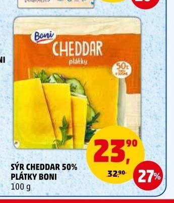 SÝR CHEDDAR 50% PLÁTKY BONI
