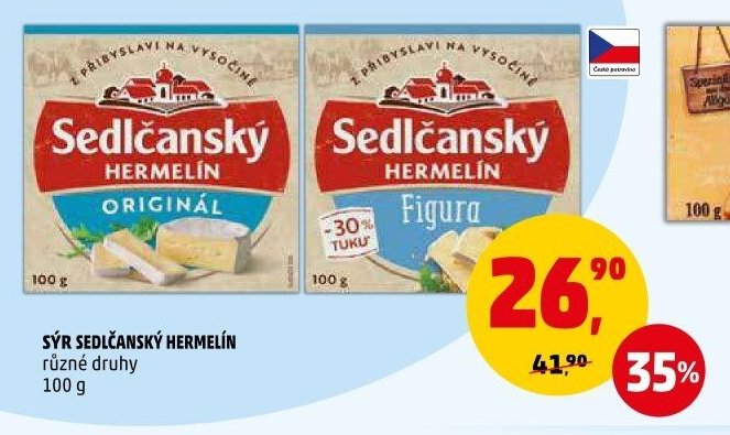 Sýr Sedlčanský Hermelín různé druhy 100 g