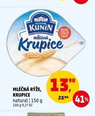 Mléčná rýže, Krupice natural 150 g