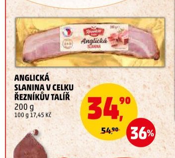 ANGLICKÁ SLANINA V CELKU ŘEZNÍKŮV TALÍŘ