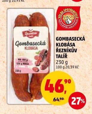 GOMBASECKÁ KLOBÁSA ŘEZNÍKŮV TALÍŘ