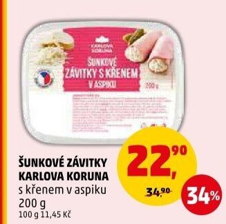 ŠUNKOVÉ ZÁVITKY KARLOVA KORUNA s křenem v aspiku 200 g