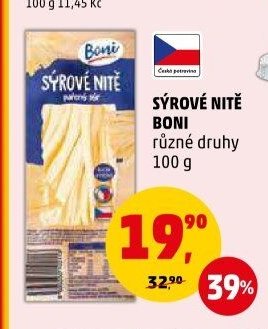 SÝROVÉ NITĚ BONI různé druhy 100 g