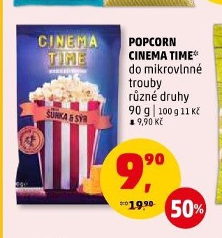 POPCORN CINEMA TIME do mikrovlnné trouby různé druhy