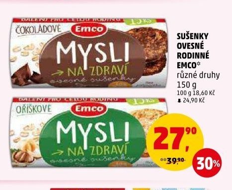 SUŠENKY OVESNÉ RODINNÉ EMCO různé druhy 150 g