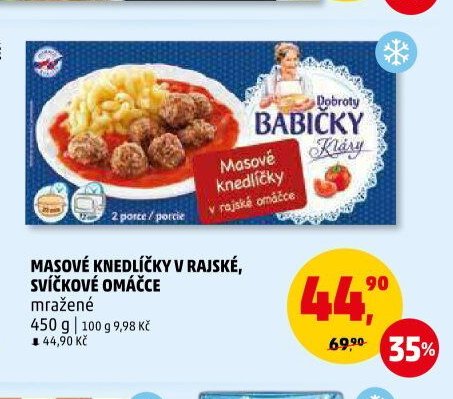 MASOVÉ KNEDLÍČKY V RAJSKÉ, SVÍČKOVÉ OMÁČCE mražené