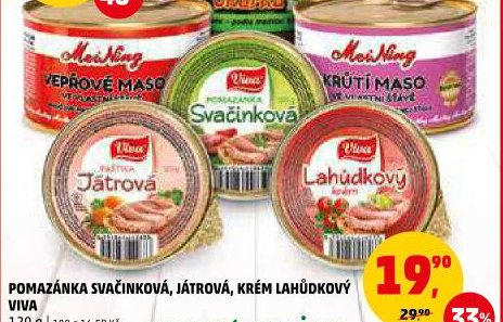 POMAZÁNKA SVAČINKOVÁ, JÁTROVÁ, KRÉM LAHŮDKOVÝ VIVA