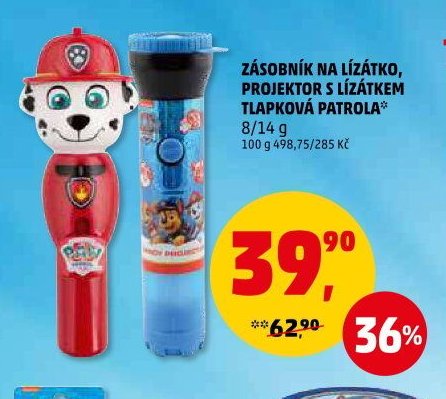 ZÁSOBNÍK NA LÍZÁTKO, PROJEKTOR S LÍZÁTKEM TLAPKOVÁ PATROLA