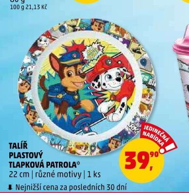 TALÍŘ PLASTOVÝ TLAPKOVÁ PATROLA